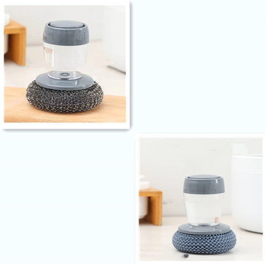 Soap Dispensing Palm Brush – Effortless Kitchen Cleaning!