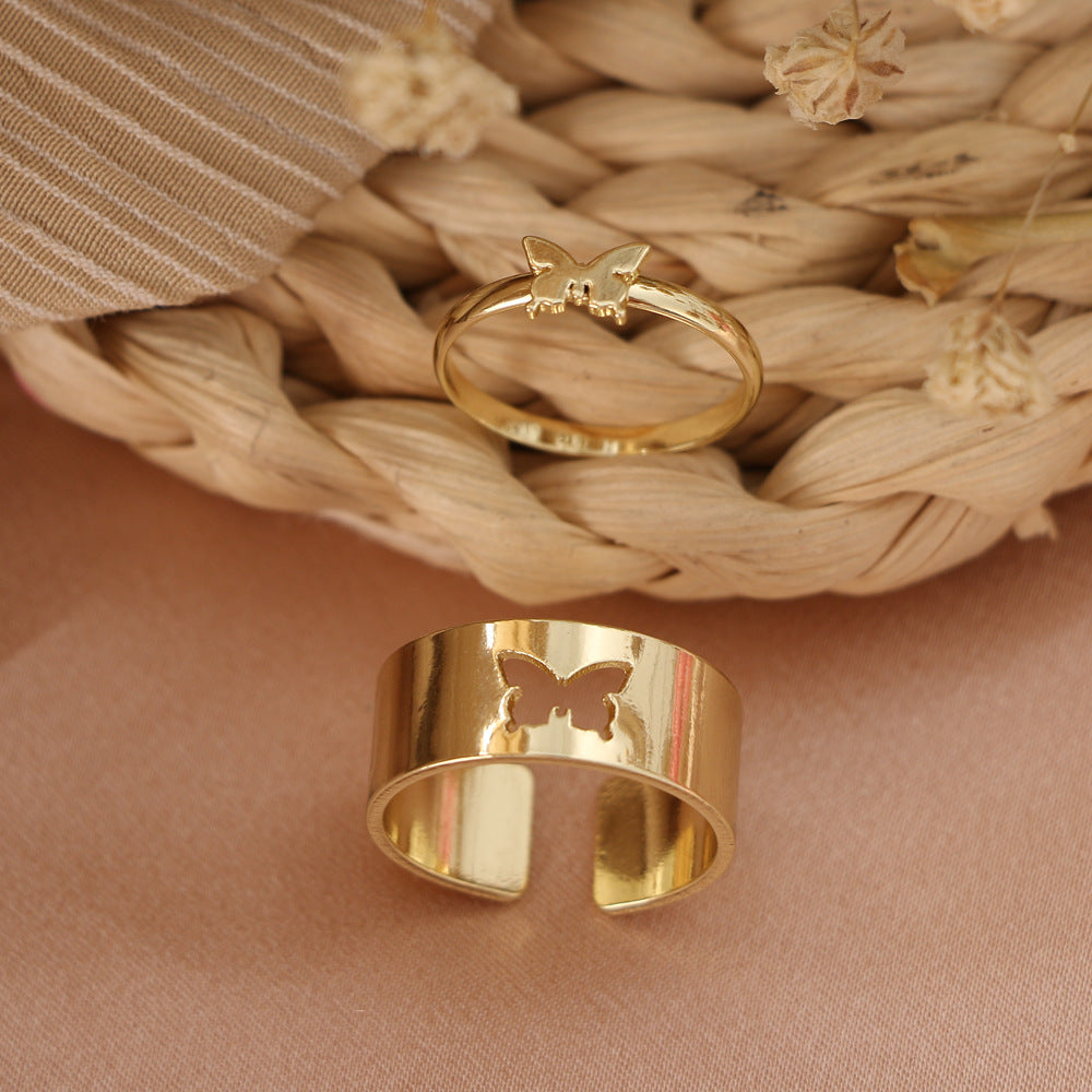 Butterfly Ring Set – Elegant & Edgy Punk Style