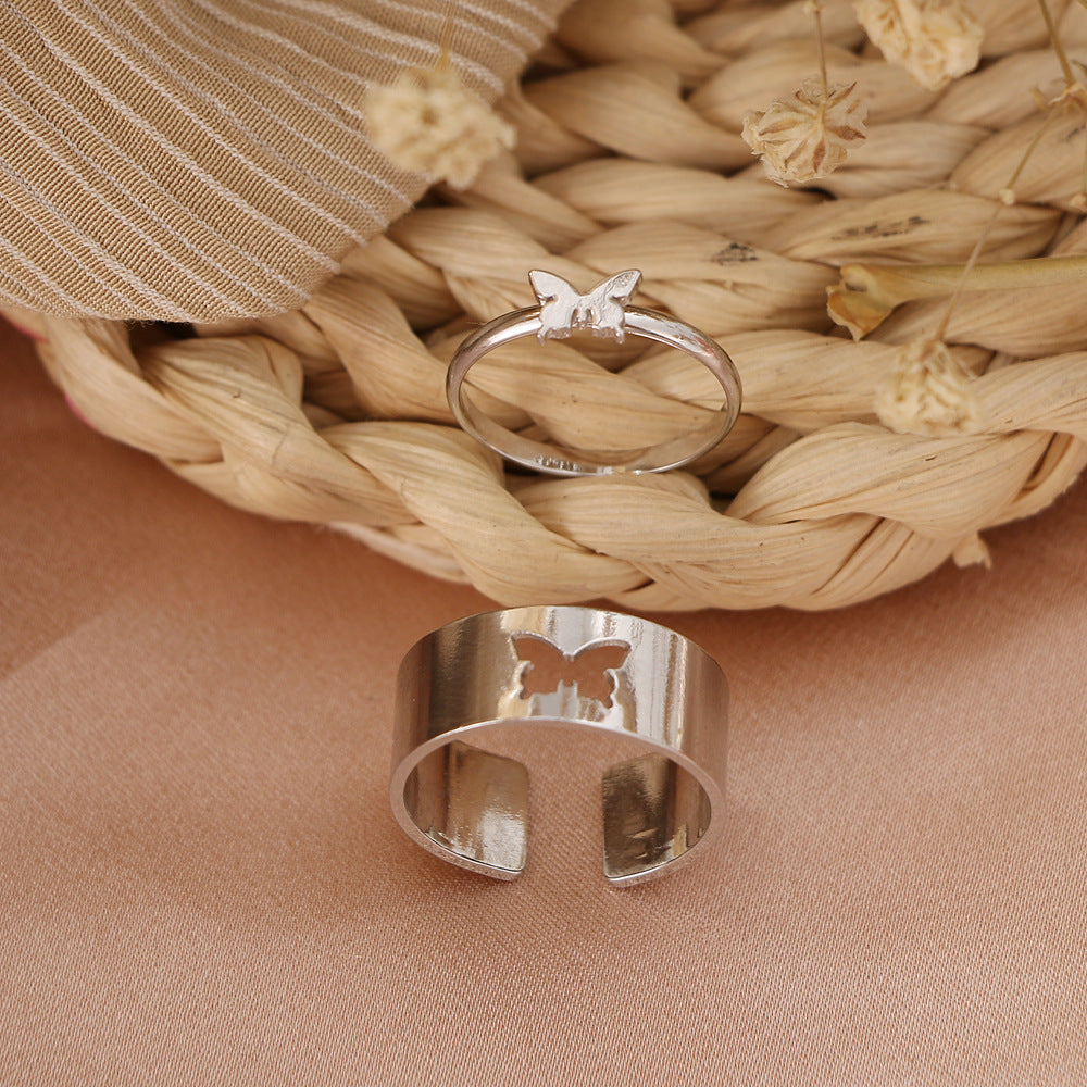 Butterfly Ring Set – Elegant & Edgy Punk Style