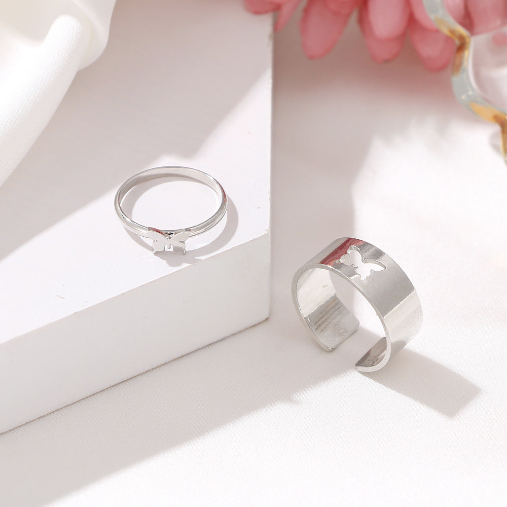 Butterfly Ring Set – Elegant & Edgy Punk Style