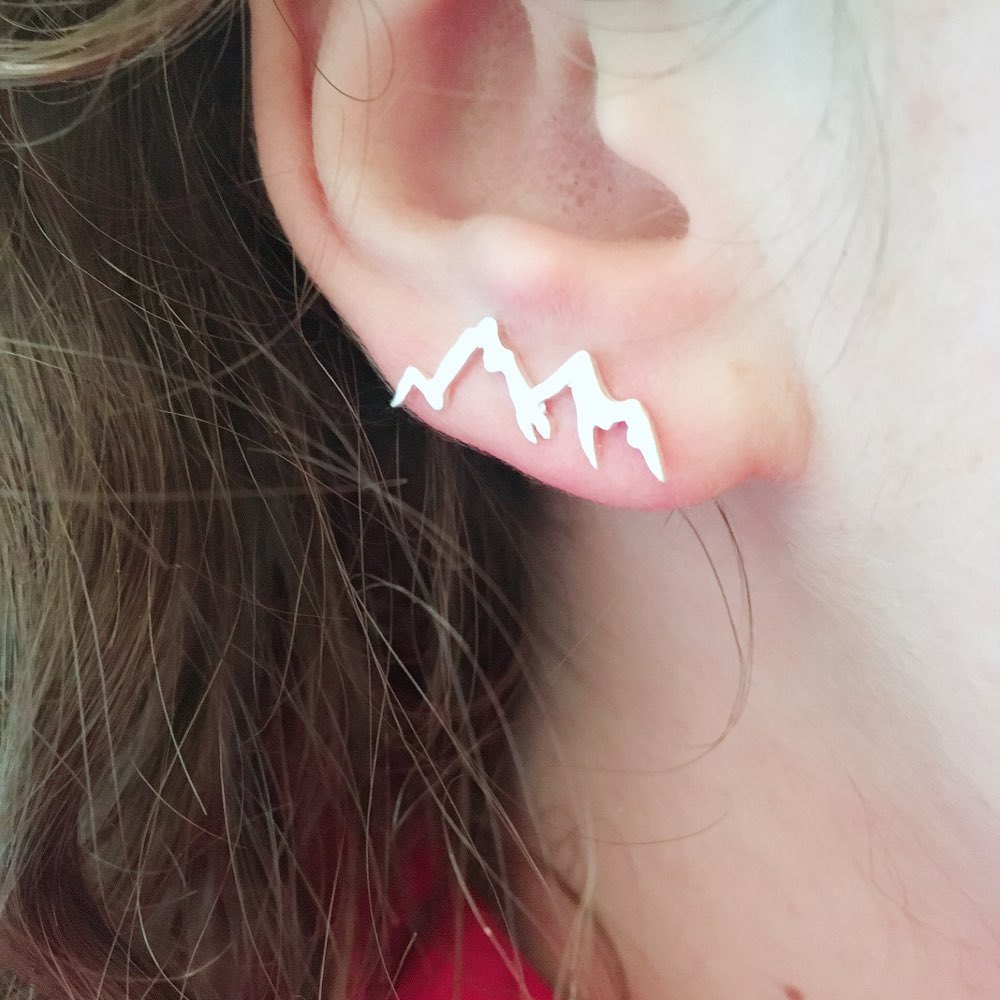 Natural Landscape Mountain Ear Climber Earring – Adventure-Inspired Jewelry