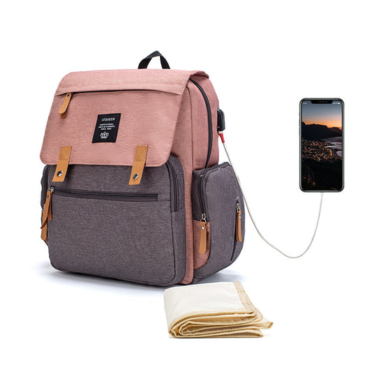 LEQUEEN Multifunctional Large-Capacity Mummy Bag – Stylish & Practical for On-the-Go Moms