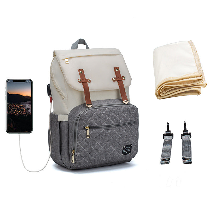 LEQUEEN Multifunctional Large-Capacity Mummy Bag – Stylish & Practical for On-the-Go Moms