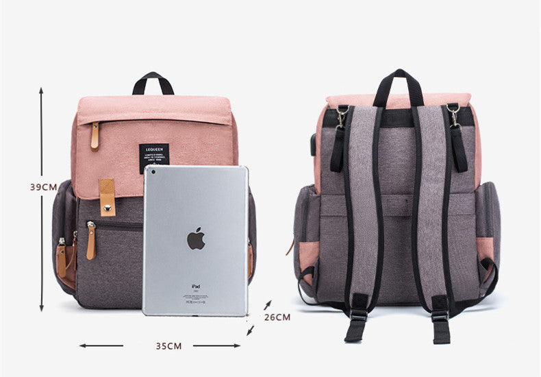 LEQUEEN Multifunctional Large-Capacity Mummy Bag – Stylish & Practical for On-the-Go Moms