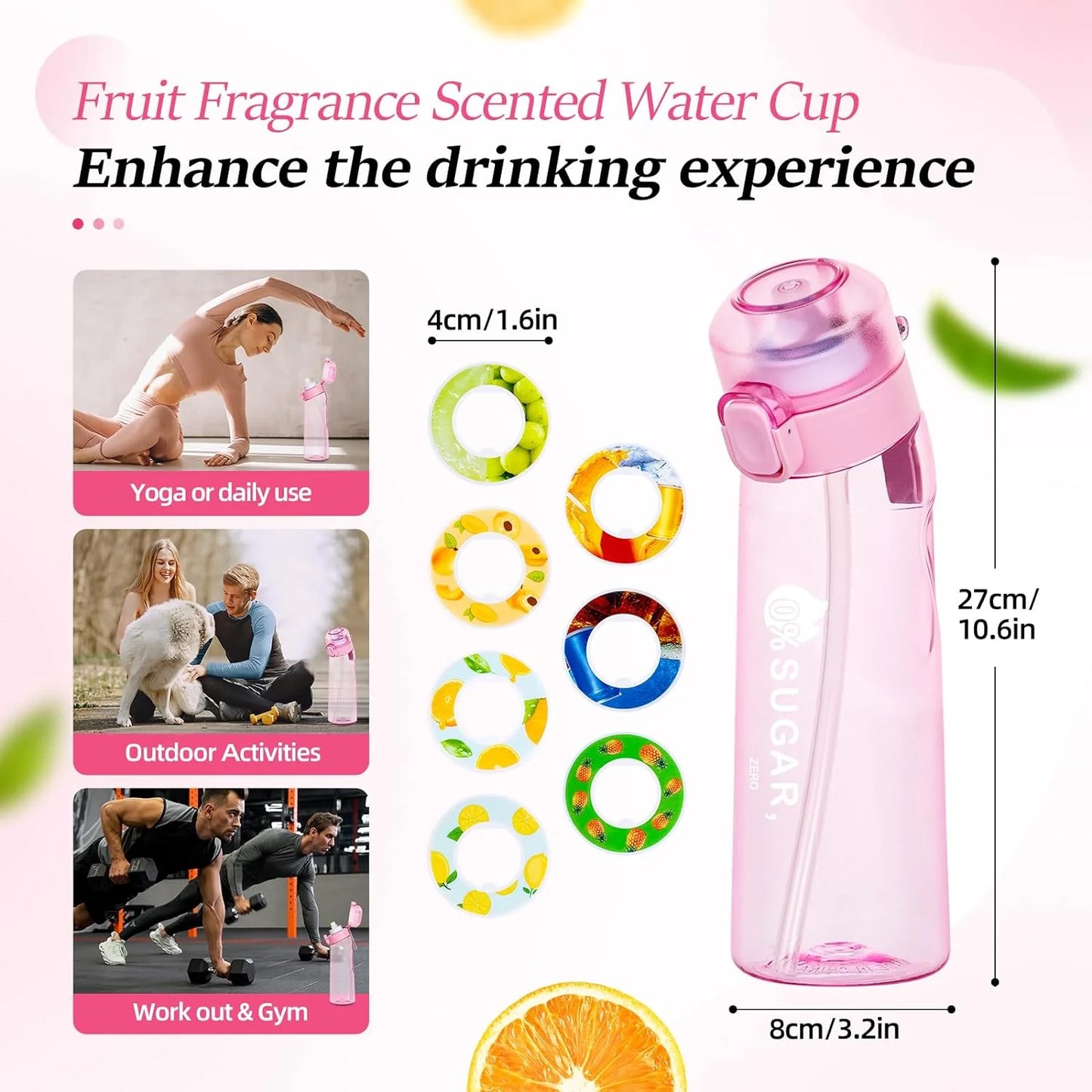 Sport Water Bottles With 7 Different Flavored Pods