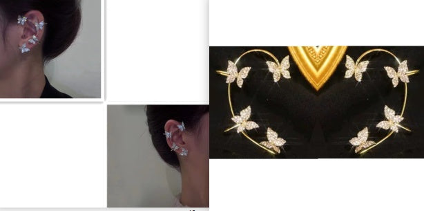 Butterfly Ear Clip And Ear Hook Jewelry