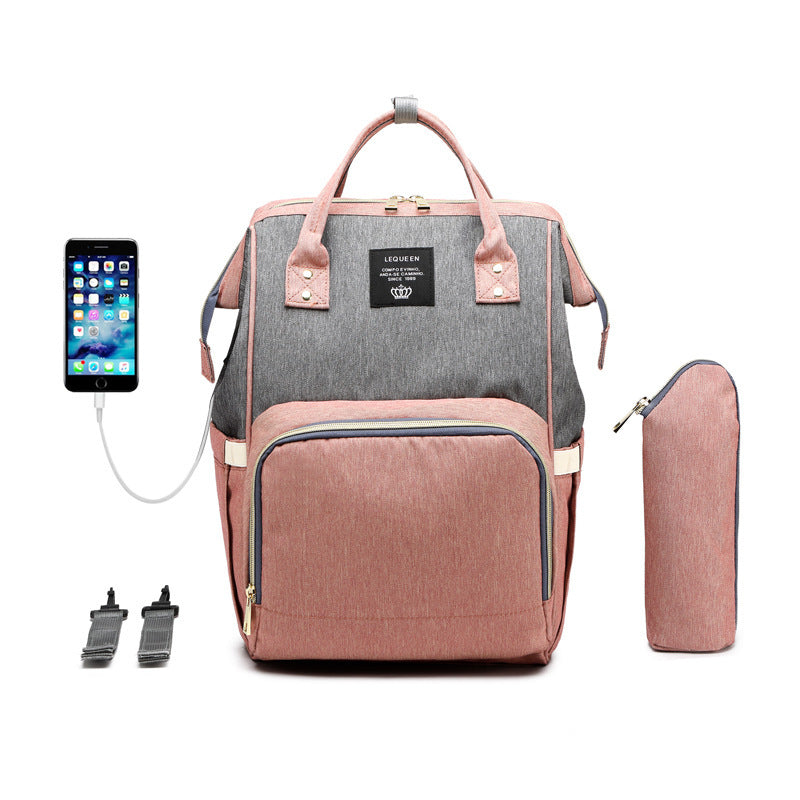 LEQUEEN Multifunctional Large-Capacity Mummy Bag – Stylish & Practical for On-the-Go Moms