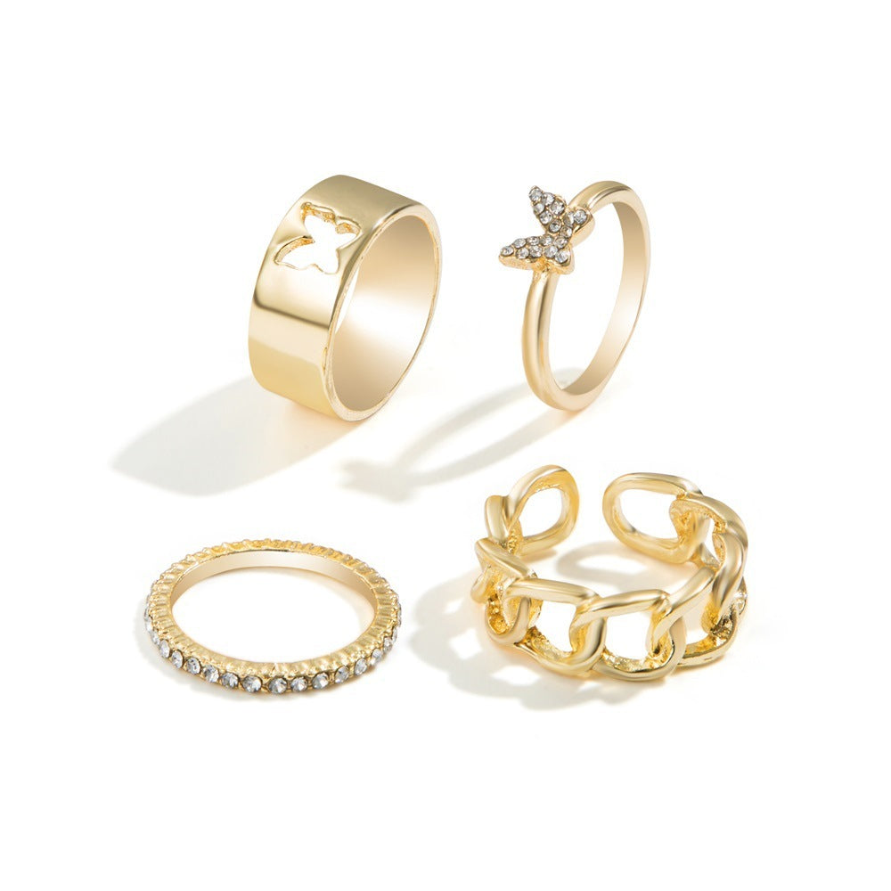 Butterfly Ring Set – Elegant & Edgy Punk Style