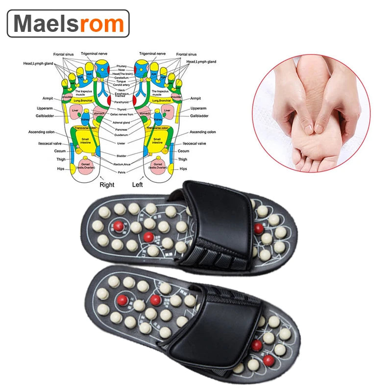 Acupressure Foot Massager Sandals – Reflexology Massage Slippers for Plantar Fasciitis Relief & Acupoint Stimulation