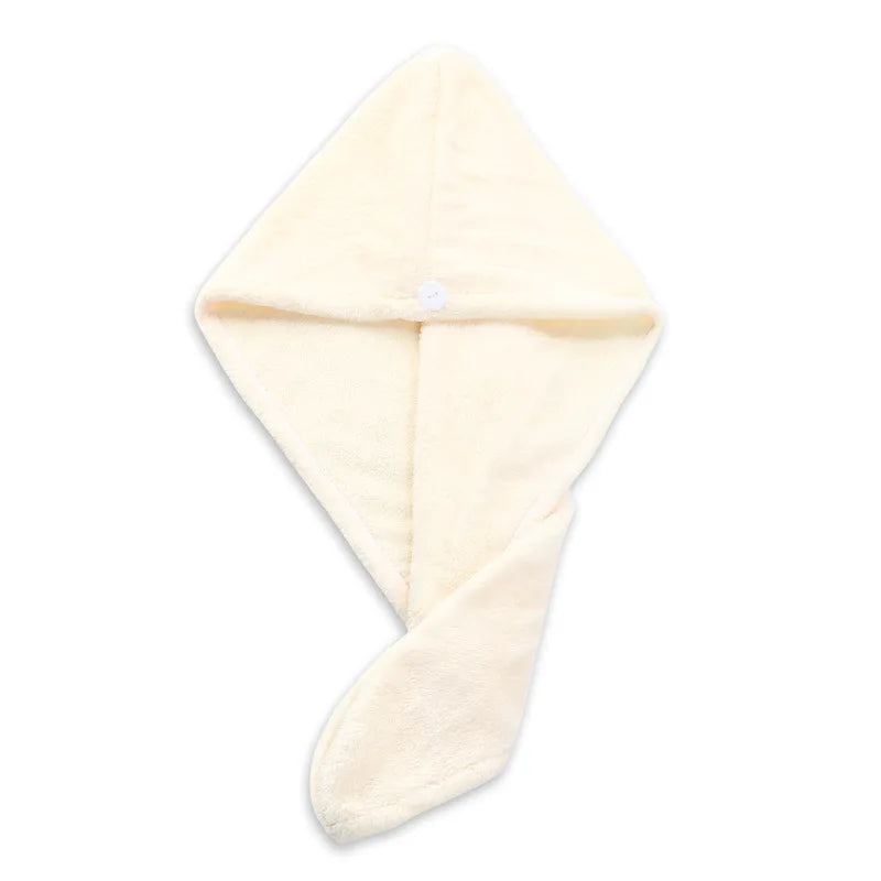 Microfiber Hair Towel Wrap with Button – Super Absorbent, Fast-Drying Hair Care Cap for Women