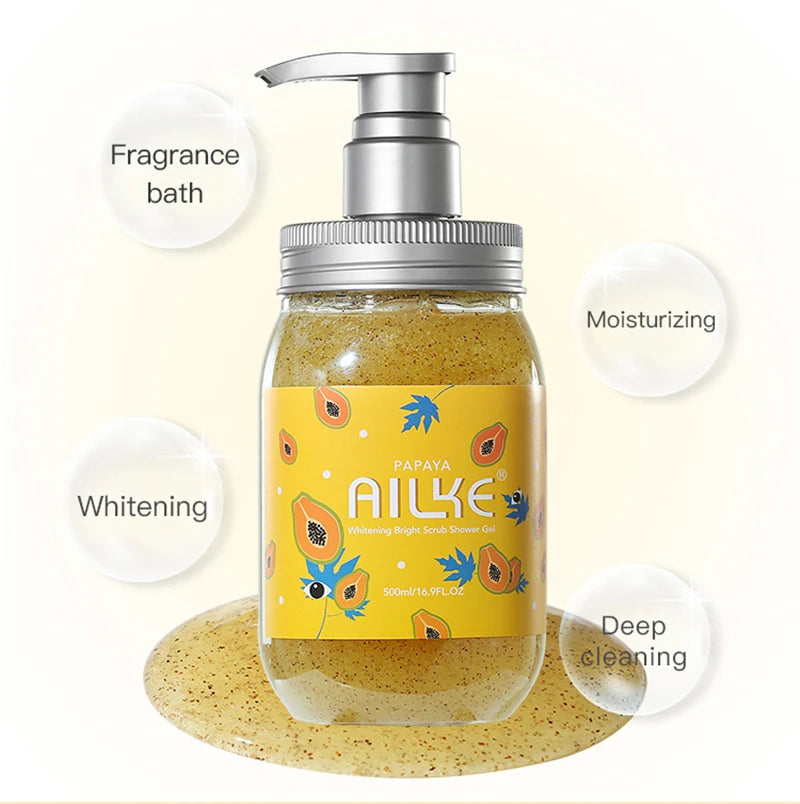 AILKE Whitening Shower Gel – Brightening & Exfoliating Body Wash for Oil Control, Suitable for Both Women and Men