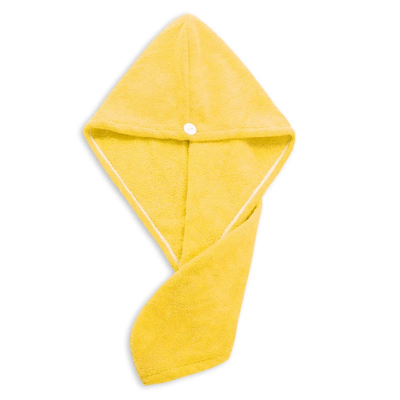 Microfiber Hair Towel Wrap with Button – Super Absorbent, Fast-Drying Hair Care Cap for Women
