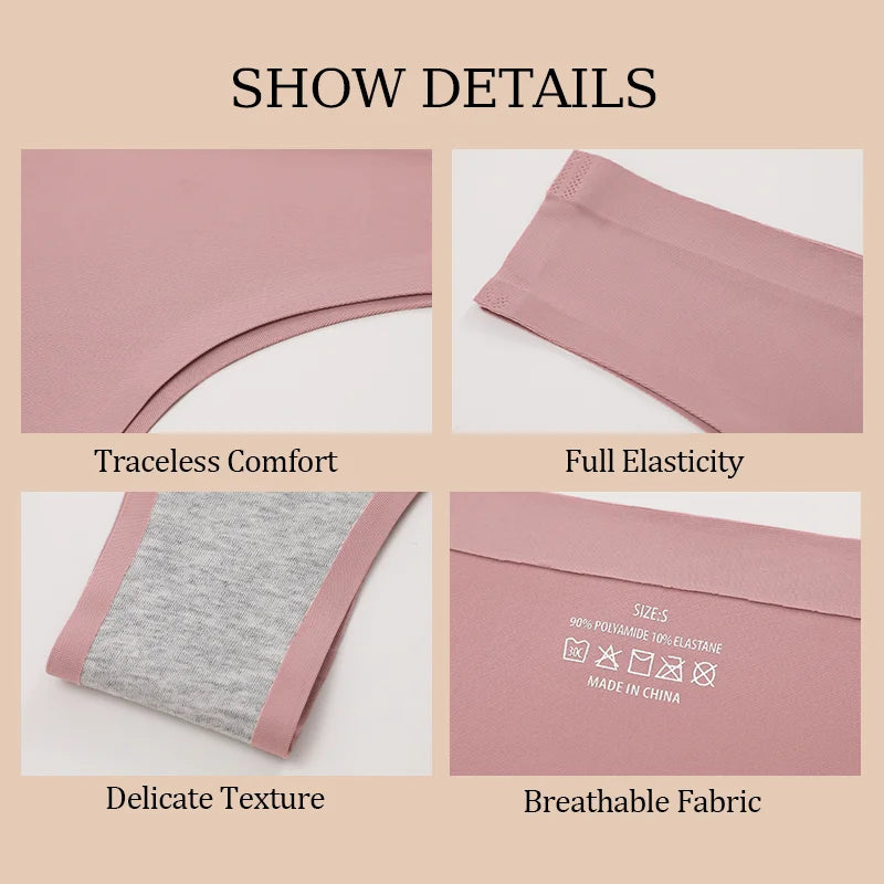 3PCS Seamless Maillard Brazilian Panties – Ultra-Thin Ice Silk G-String for Women