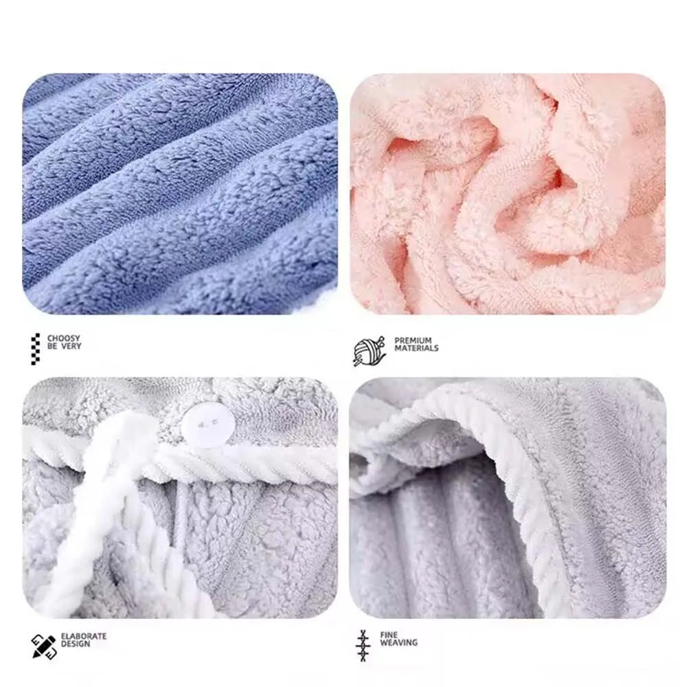 Thickened Super Absorbent Dry Hair Cap – Quick Drying Headscarf Towel for Women