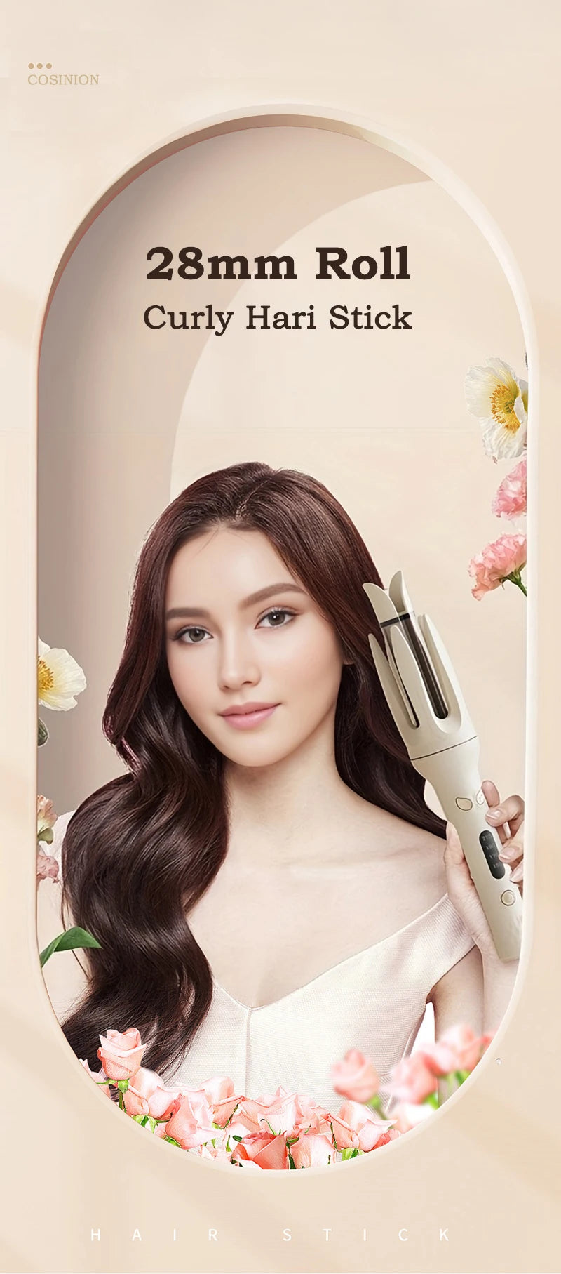 Automatic Hair Curler 28mm Negative Ions Ceramic Curling Iron
