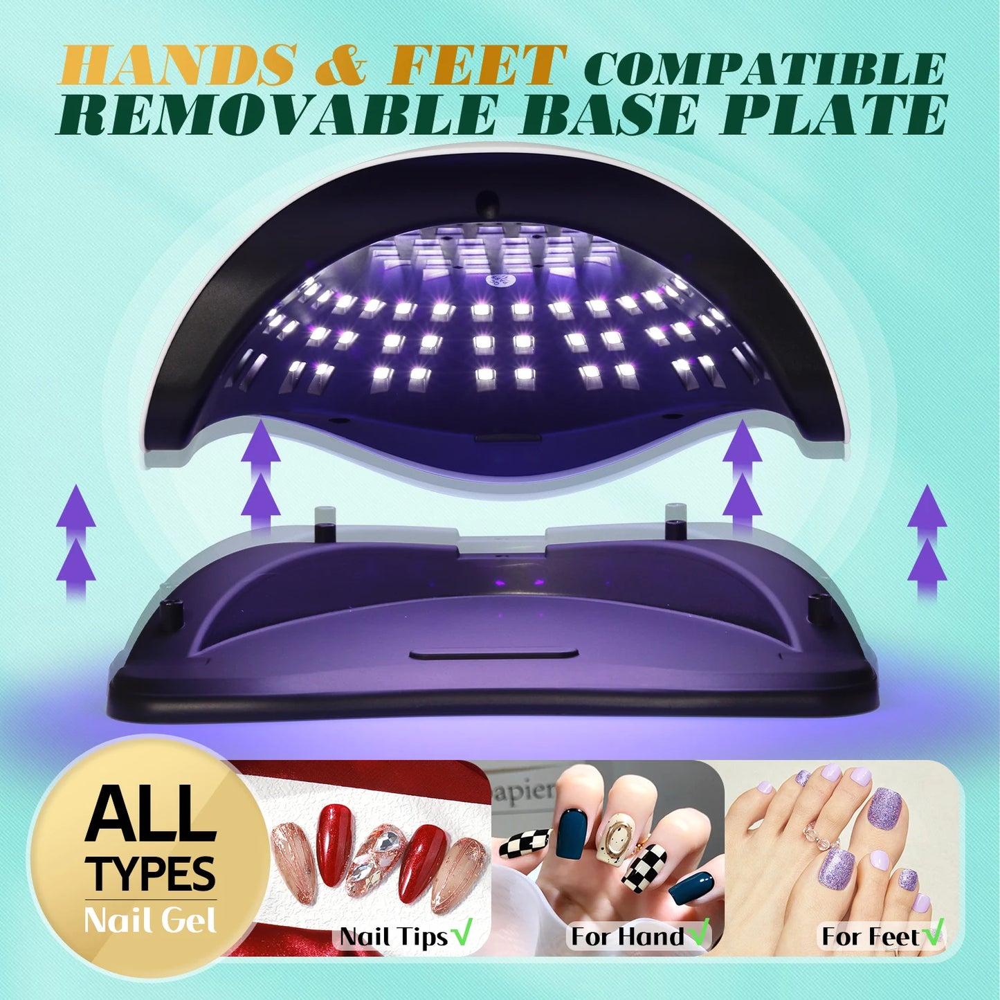 380W UV LED Nail Lamp - Professional Gel Polish Curing for Salon & Home