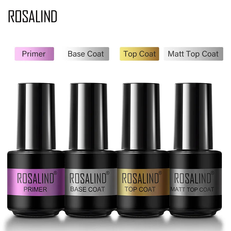 ROSALIND 6PCS Nail Gel Polish Set for Manicure & Nail Art Design, Soak Off Semi-Permanent UV Hybrid Varnish