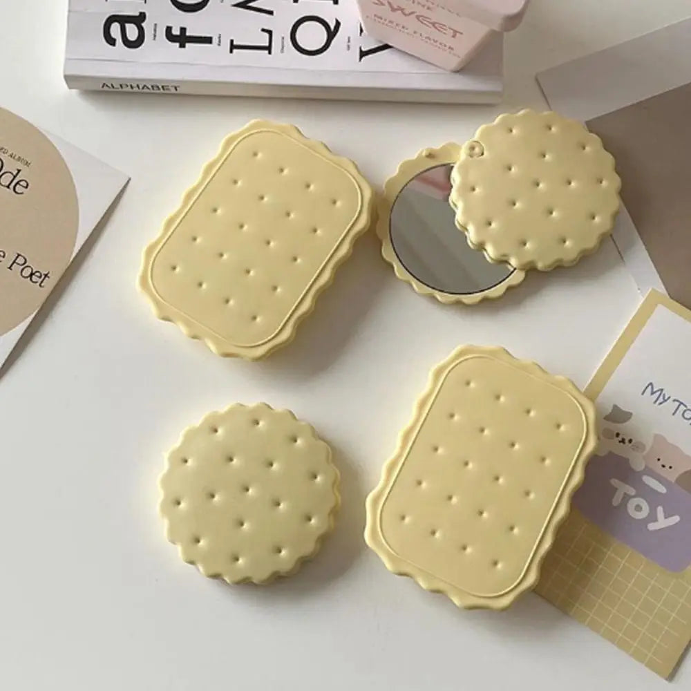 Cheese Biscuit Pocket Mirror – Adorable & Portable