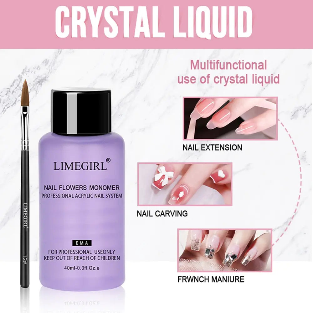 Acrylic Nail Kit Powder & Liquid Monomer for Extensions & Dipping