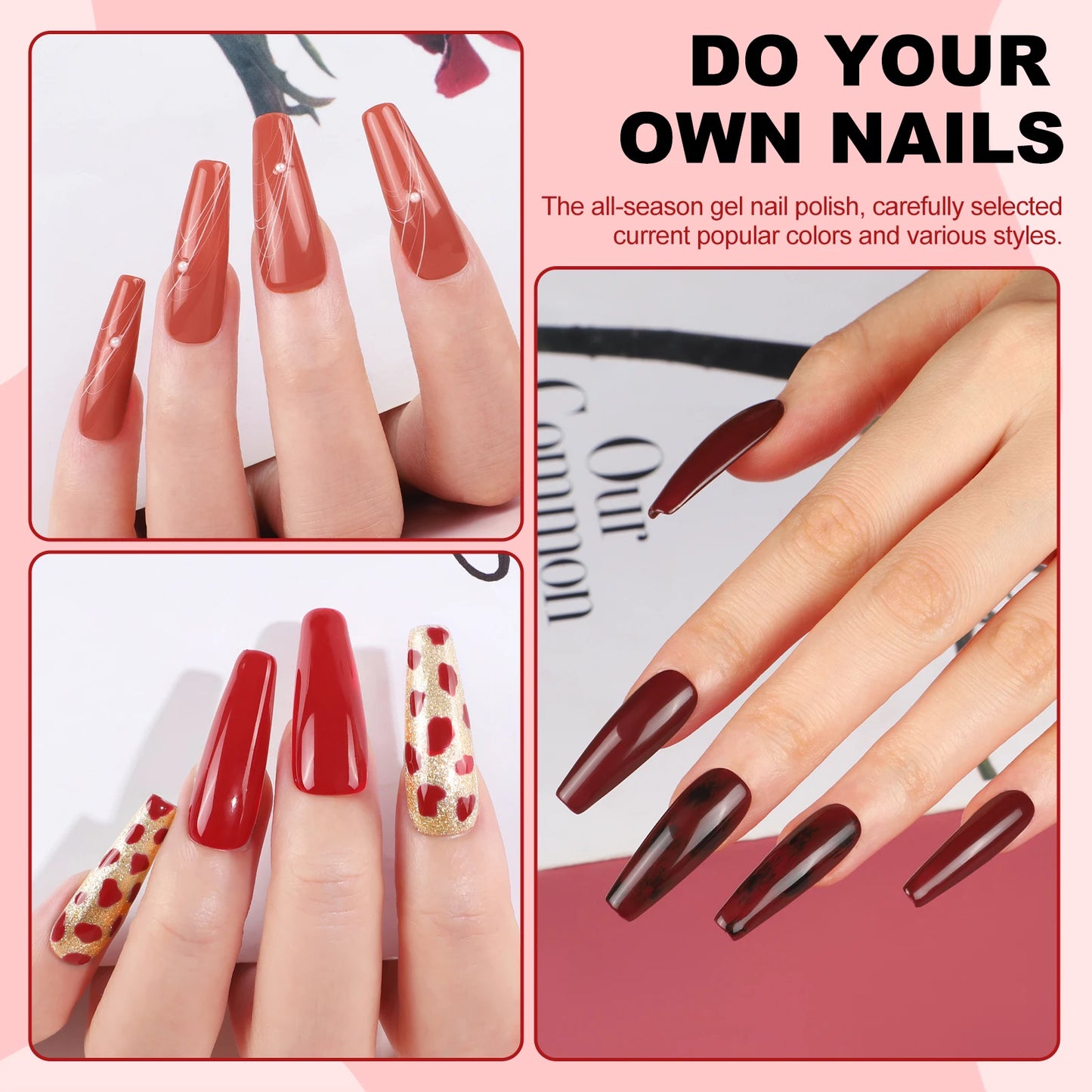 COSCELIA 30/40/80 Colors Gel Nail Polish Set Nail Art Gel Cured U V LED Lamp Manicure Kit Nail Supplies for Nails Beginner
