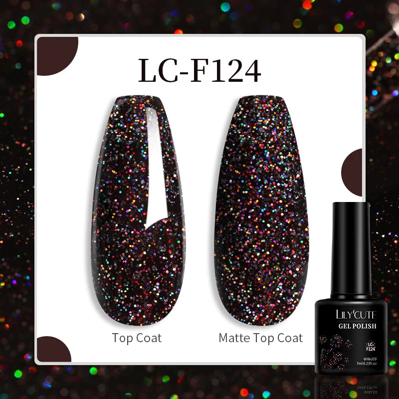 LILYCUTE 129 Colors 7ML Nail Gel Polish Set Soak Off UV LED Semi-Permanent Nail Art Varnishes