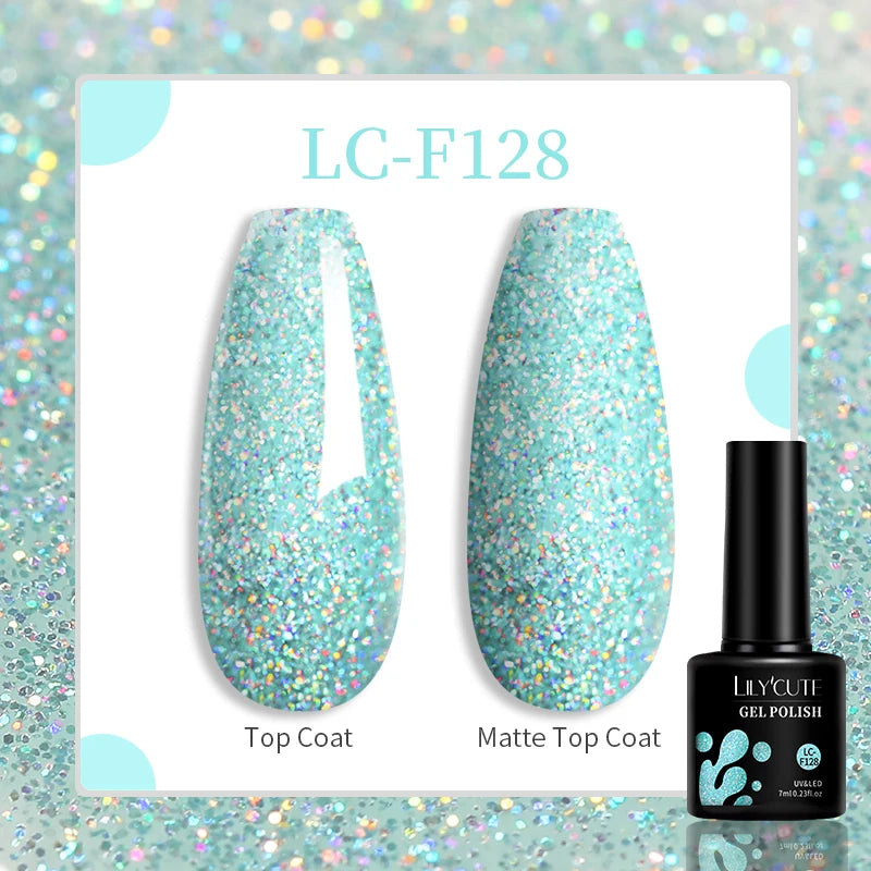LILYCUTE 129 Colors 7ML Nail Gel Polish Set Soak Off UV LED Semi-Permanent Nail Art Varnishes