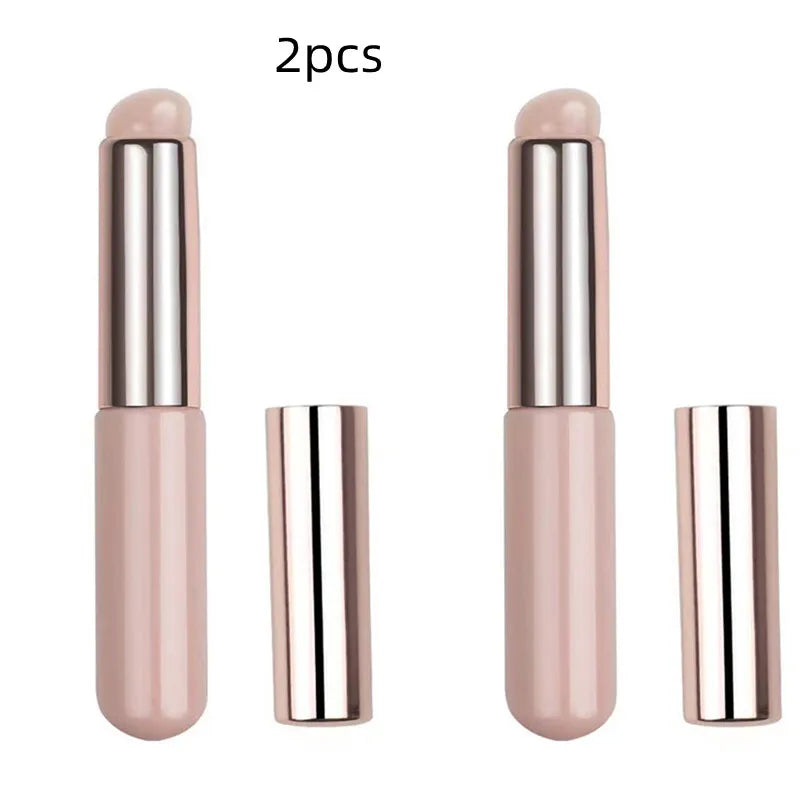 Upgraded Silicone Lip Brush with Cover – Angled Concealer Brush, Soft & Flexible for Precise Lipstick Application, Round Head, No Breakage