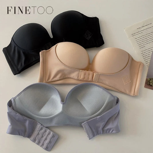 Front Closure Strapless Push-Up Bra for Women – Sexy, Invisible Wireless Bralette
