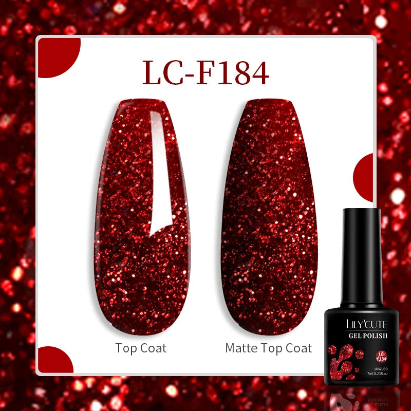 LILYCUTE 129 Colors 7ML Nail Gel Polish Set Soak Off UV LED Semi-Permanent Nail Art Varnishes
