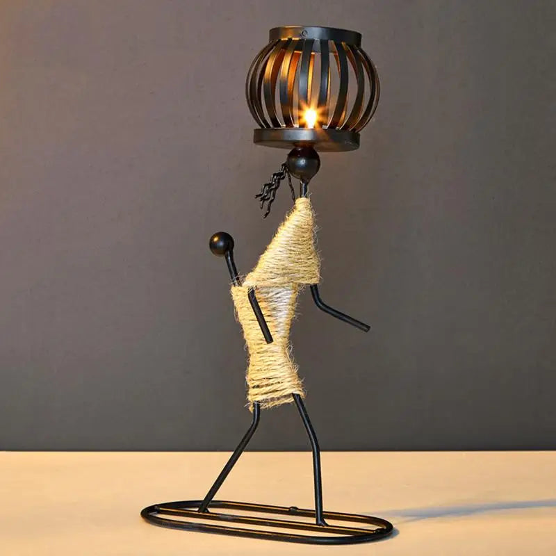 Creative Iron African Metal Candle Holder – Elegant Candlesticks for Weddings, Christmas, and Home Decor