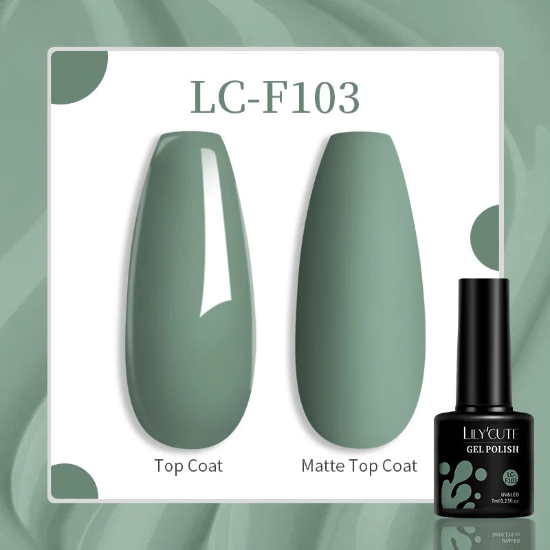 LILYCUTE 129 Colors 7ML Nail Gel Polish Set Soak Off UV LED Semi-Permanent Nail Art Varnishes