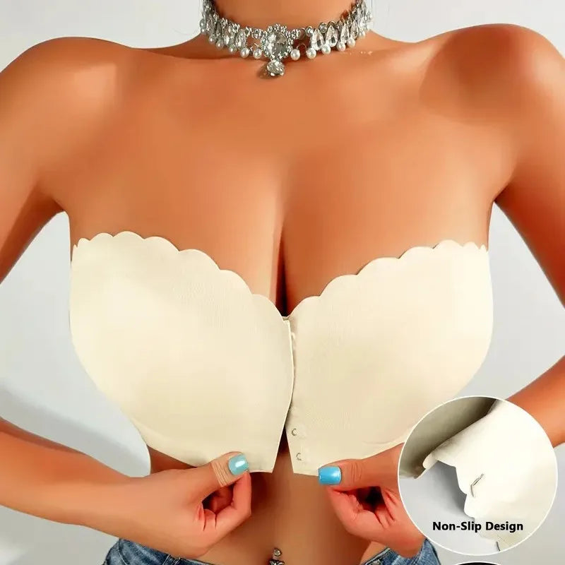 Front Button Wireless Bra – Smooth, Breathable, Invisible Comfort with No Trace Design