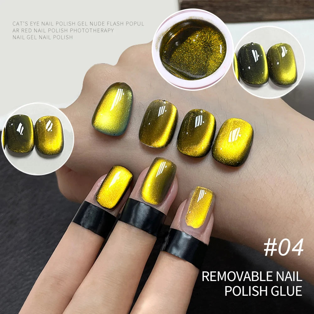 Metallic Gold Mirror Effect Gel Nail Polish - French Art & Glitter UV Gel