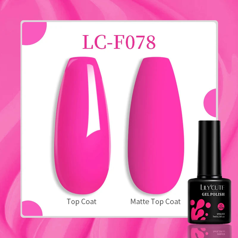 LILYCUTE 129 Colors 7ML Nail Gel Polish Set Soak Off UV LED Semi-Permanent Nail Art Varnishes