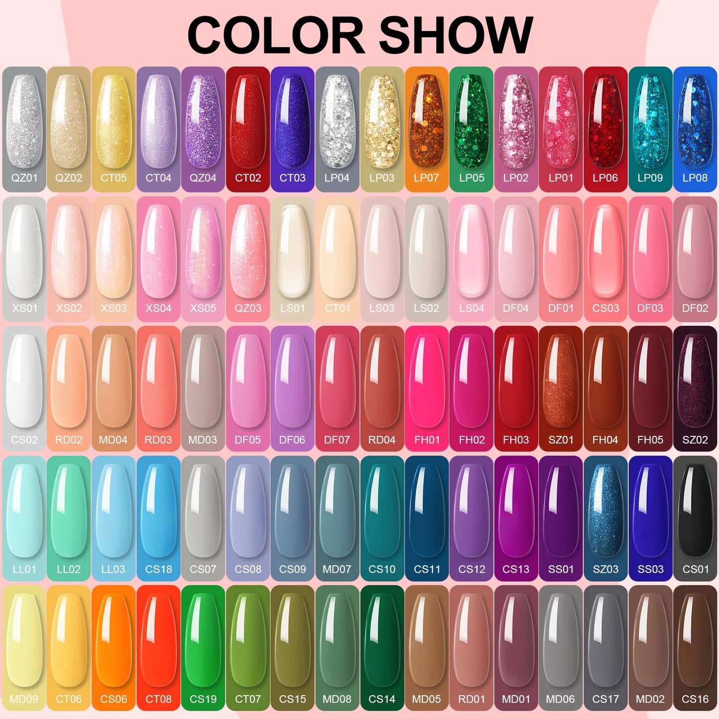 COSCELIA 30/40/80 Colors Gel Nail Polish Set Nail Art Gel Cured U V LED Lamp Manicure Kit Nail Supplies for Nails Beginner