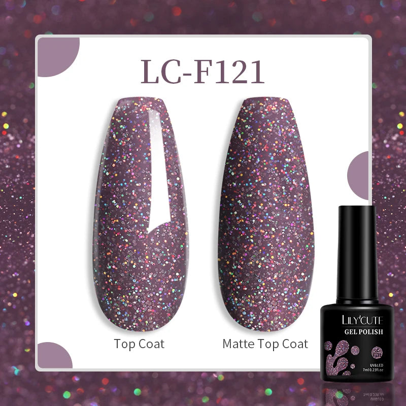 LILYCUTE 129 Colors 7ML Nail Gel Polish Set Soak Off UV LED Semi-Permanent Nail Art Varnishes