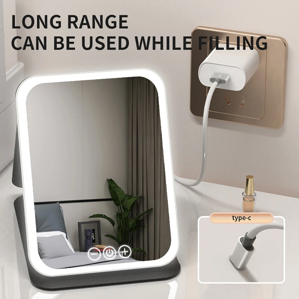 Dimmable LED Touchscreen Makeup Mirror