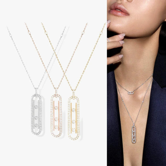 925 Silver Women White & Rose Gold Small Pendant