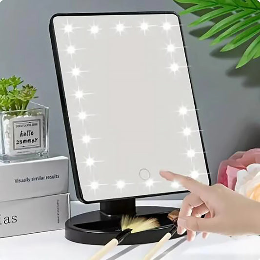 360° Rotating LED Makeup Mirror – Stylish & Functional!