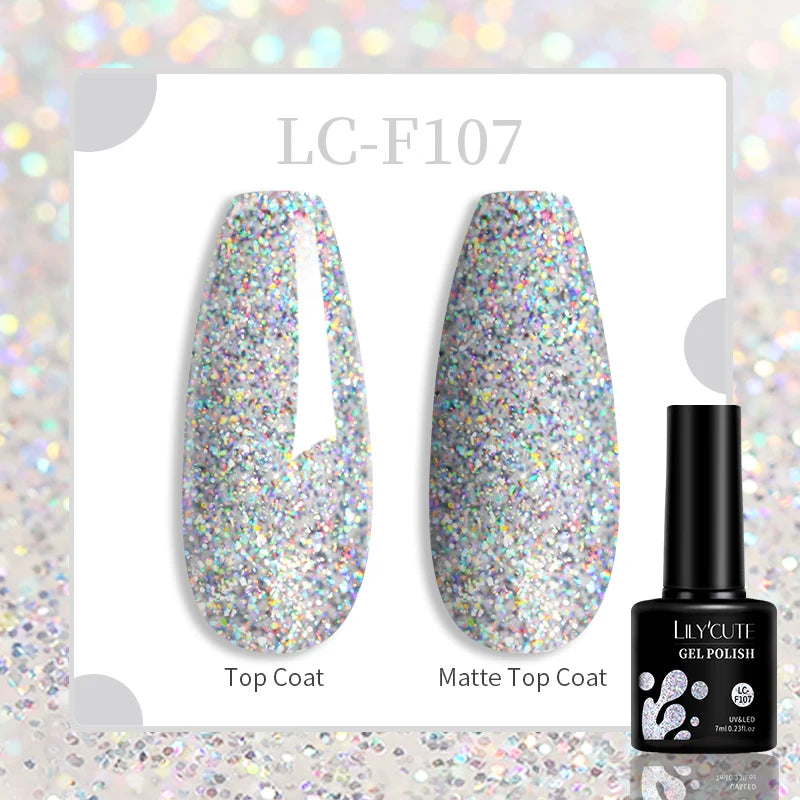 LILYCUTE 129 Colors 7ML Nail Gel Polish Set Soak Off UV LED Semi-Permanent Nail Art Varnishes