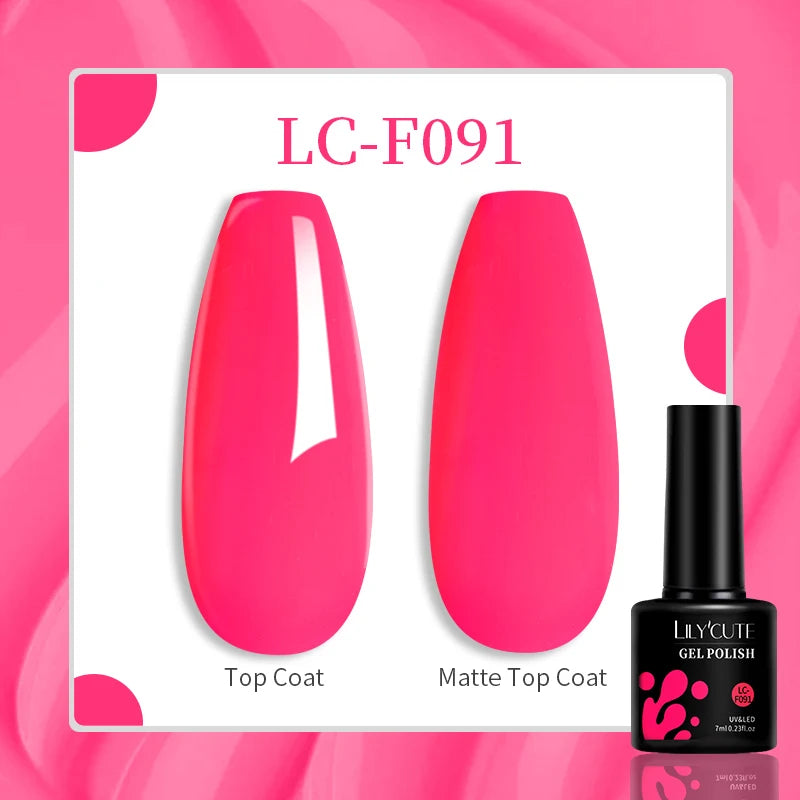 LILYCUTE 129 Colors 7ML Nail Gel Polish Set Soak Off UV LED Semi-Permanent Nail Art Varnishes