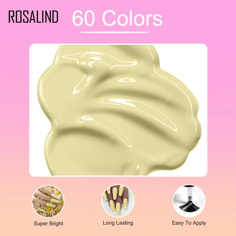ROSALIND 6PCS Nail Gel Polish Set for Manicure & Nail Art Design, Soak Off Semi-Permanent UV Hybrid Varnish