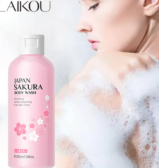 LAIKOU Sakura Shower Gel – Long-Lasting Moisturizing, Smooth Foam, & Gentle Fragrance for Body Cleansing (200ml)