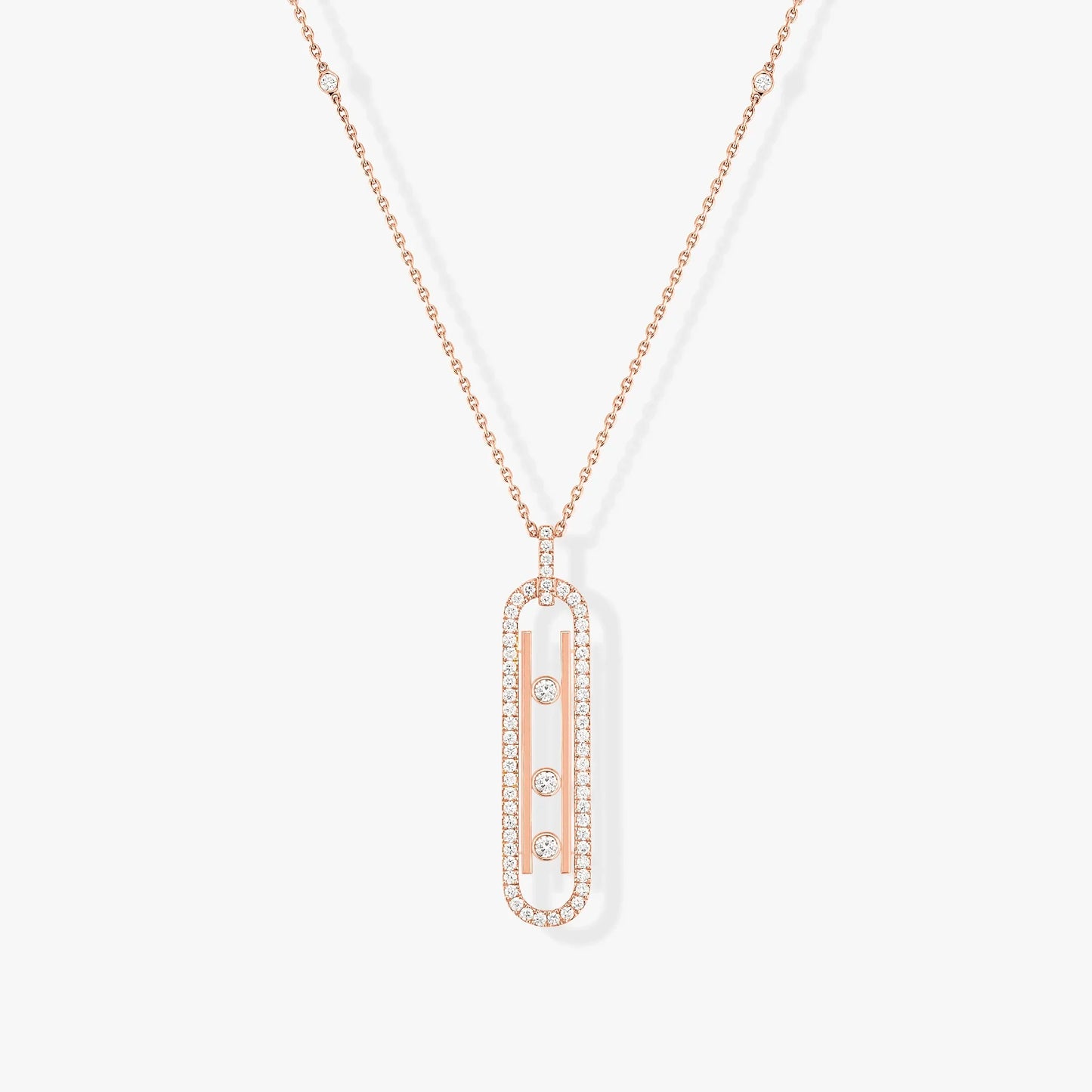 925 Silver Women White & Rose Gold Small Pendant