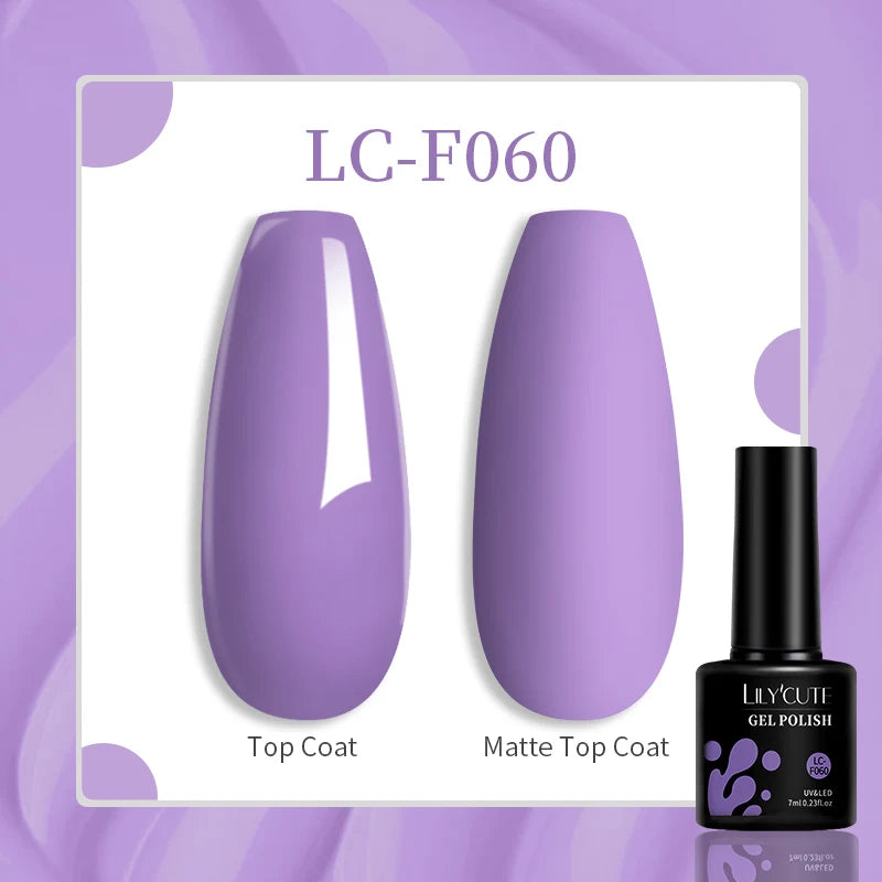 LILYCUTE 129 Colors 7ML Nail Gel Polish Set Soak Off UV LED Semi-Permanent Nail Art Varnishes