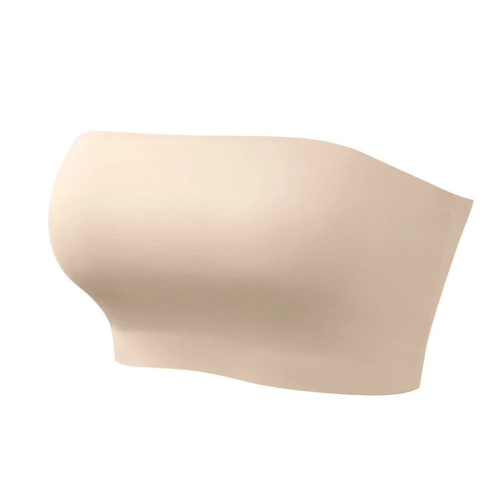 Sexy Seamless Strapless Tube Bra – Ultra-Thin Silicone, Non-Slip, Half Cup Lingerie for Off-Shoulder Dresses