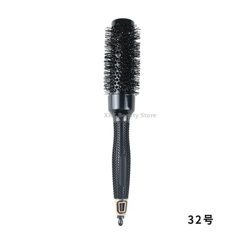 6pcs/set Black Boar Bristles Round Hair Comb