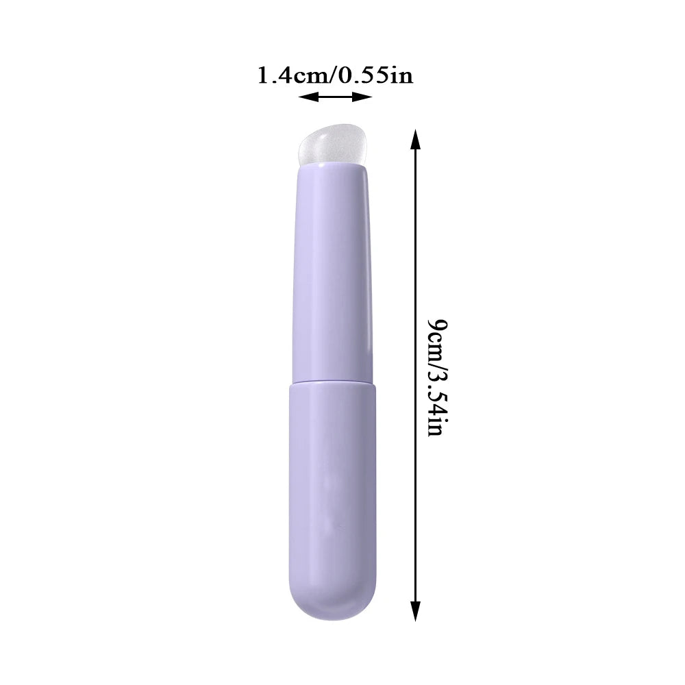 Upgraded Silicone Lip Brush with Cover – Angled Concealer Brush, Soft & Flexible for Precise Lipstick Application, Round Head, No Breakage