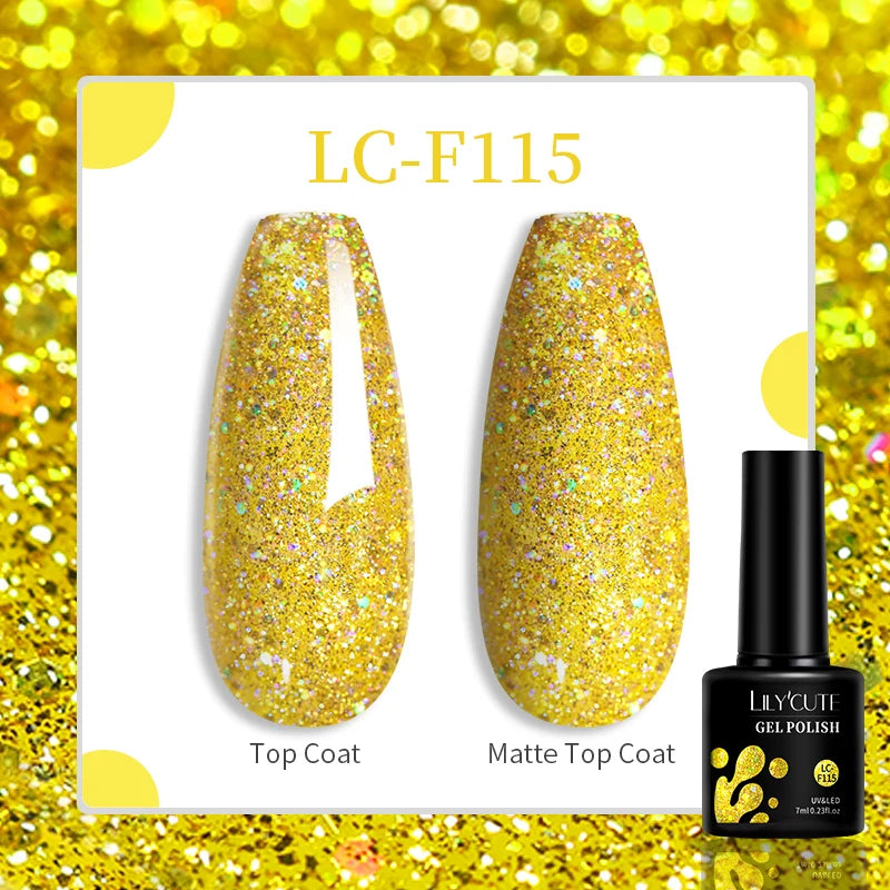 LILYCUTE 129 Colors 7ML Nail Gel Polish Set Soak Off UV LED Semi-Permanent Nail Art Varnishes
