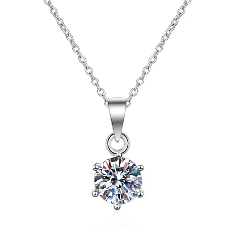 GRA Certified Moissanite Diamond Pendant Necklace – PT950 Platinum Long Chain